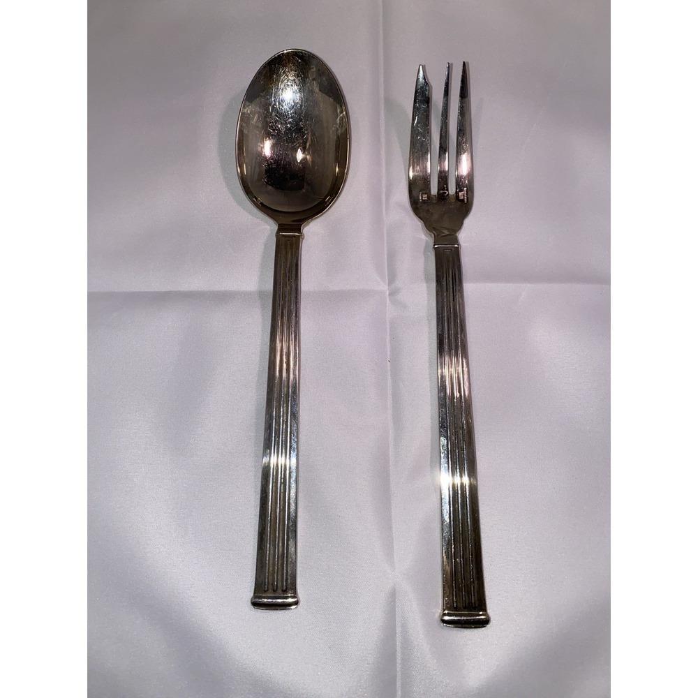 Vintage‎ Silver Christofle France Serving Fork And Spoon Rare